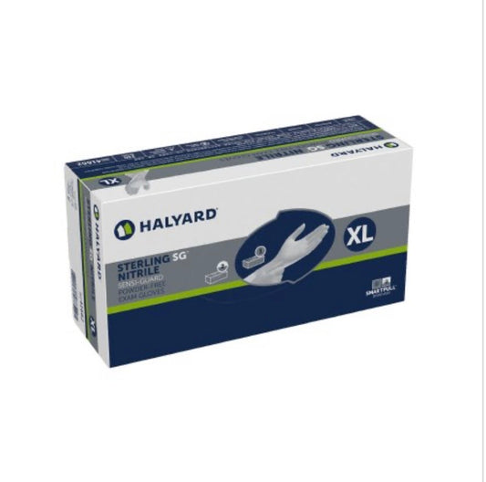 Sterling SG Nitrile Exam Glove, Extra Large, Silver - Box